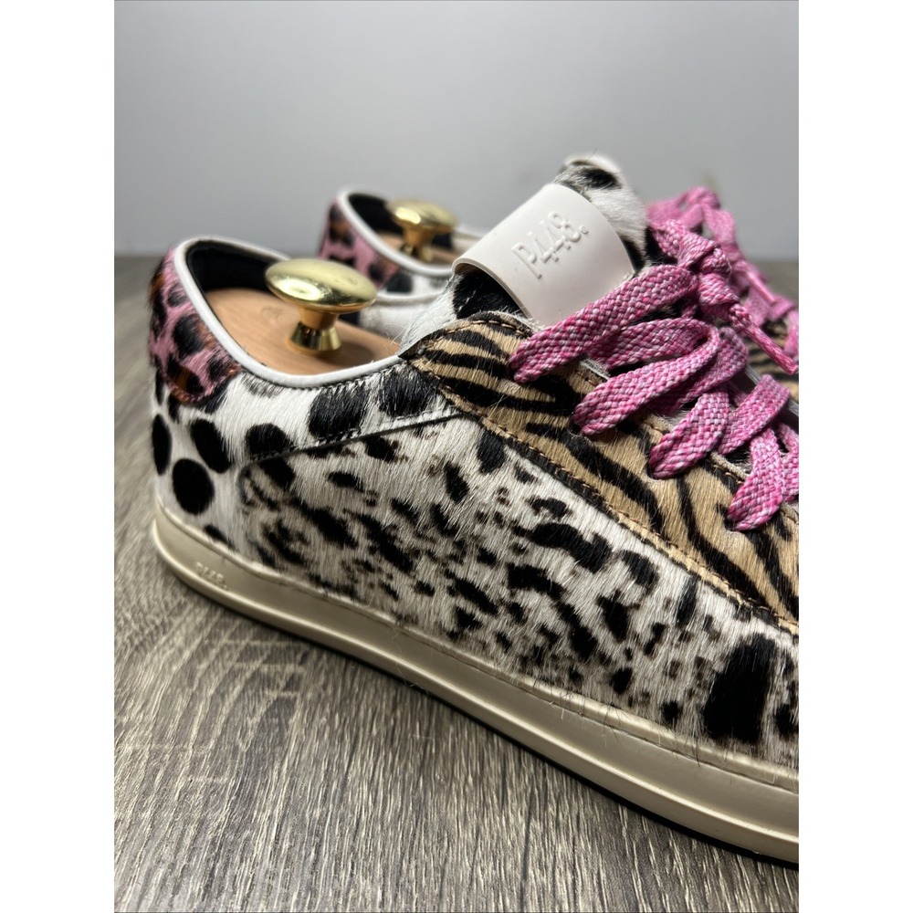 P448 John Low Top Sneakers Multifur Calf Pony Leather Womens US 10 EU 40 EUC! - Picture 2 of 14